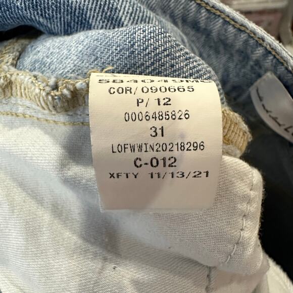 LOFT Women’s Jeans Size 12 Curvy Wide Leg Raw Hem Distressed Light Wash Denim - Picture 9 of 11